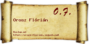 Orosz Flórián névjegykártya